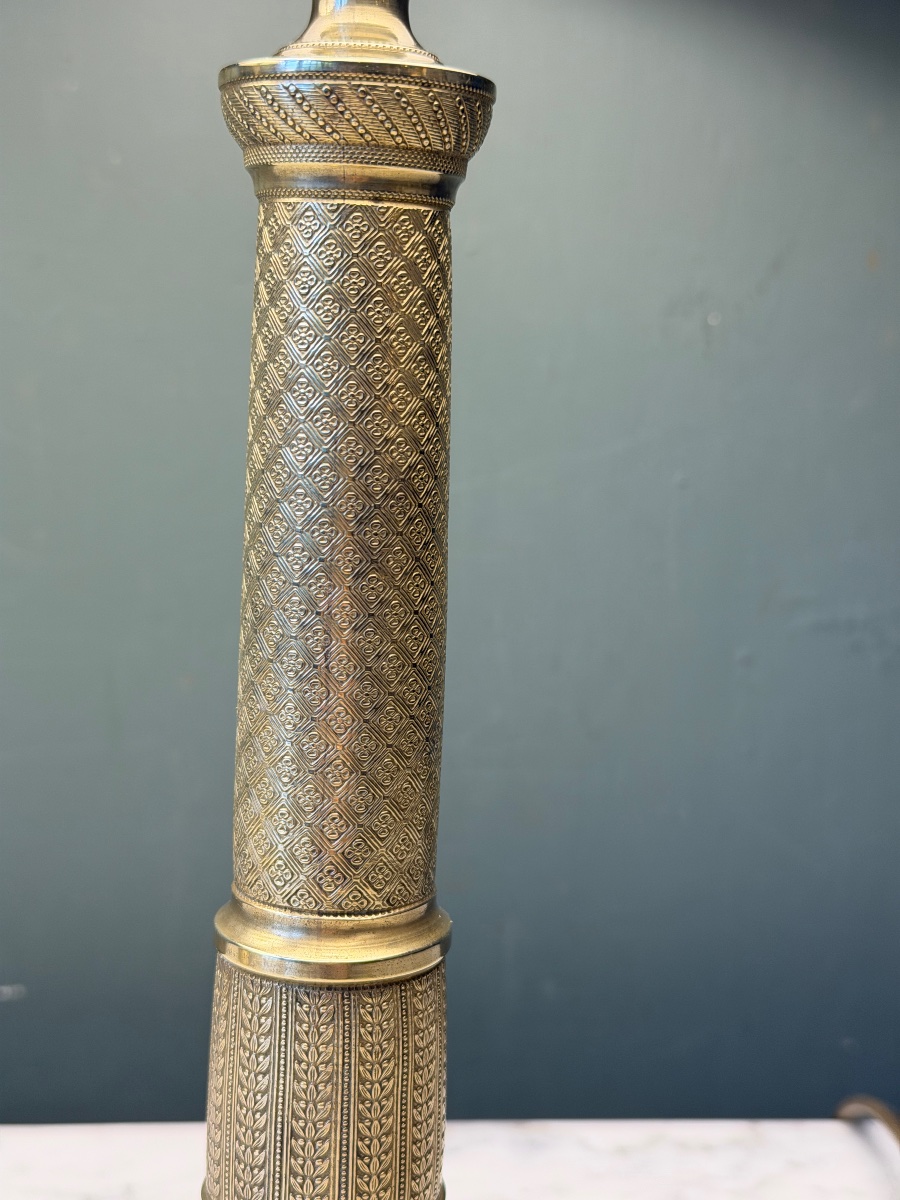 Paire de lampes en bronze ciselé, Hauteur 45 cm-photo-6