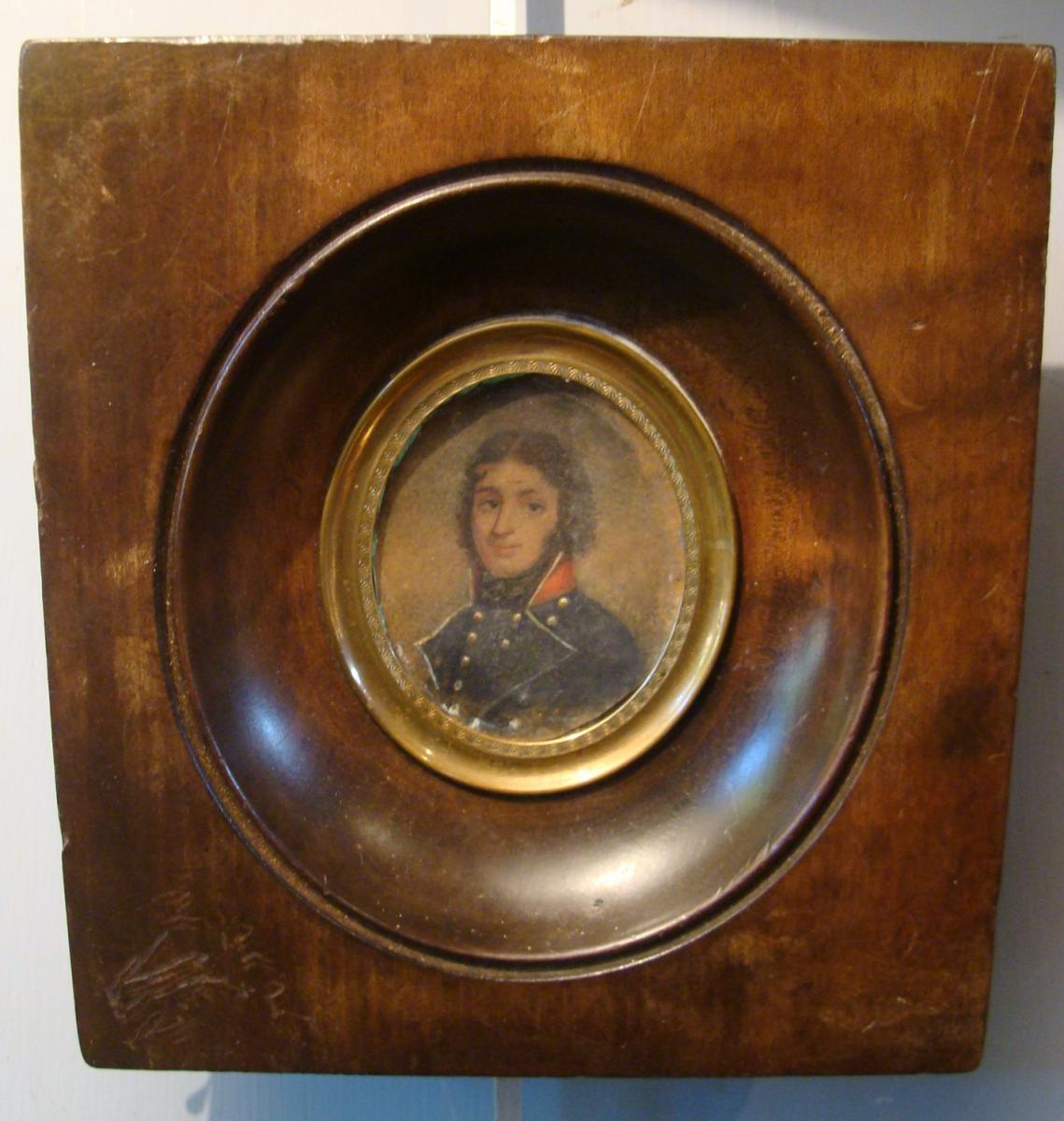 Portrait d'Un Militaire, Miniature XIXème