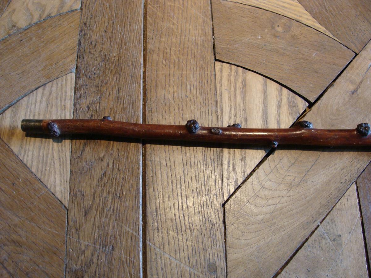 Ancient Cane, Head Of A Man In Sculpted Wooden Hat-photo-4