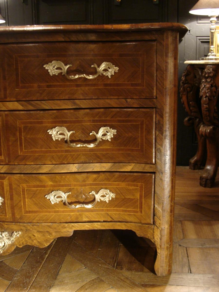 Curved Commode In Marquetry 18th-photo-3