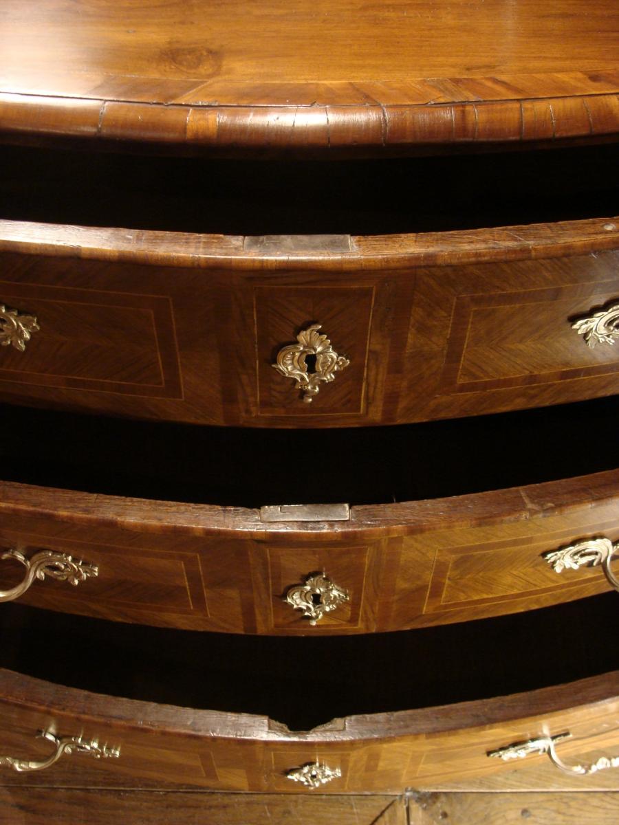 Curved Commode In Marquetry 18th-photo-5