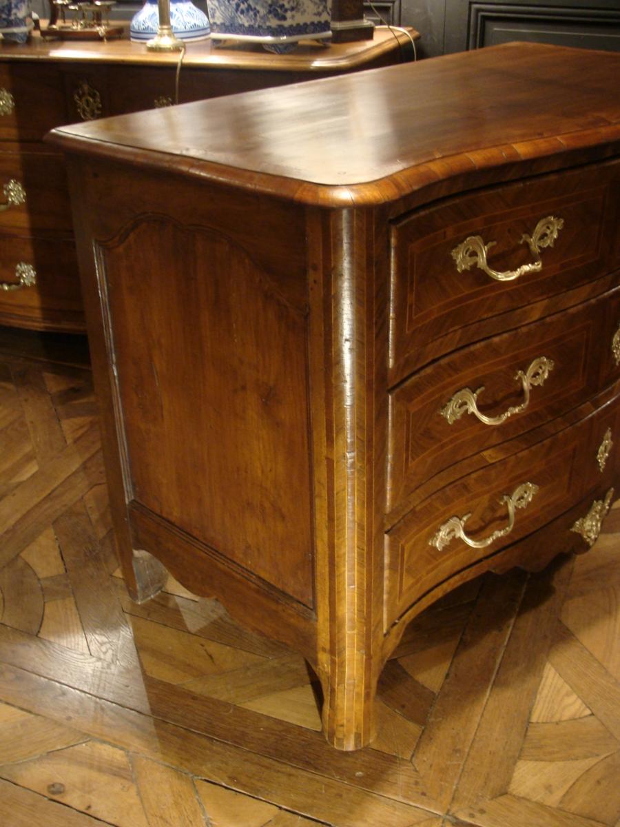 Curved Commode In Marquetry 18th-photo-7