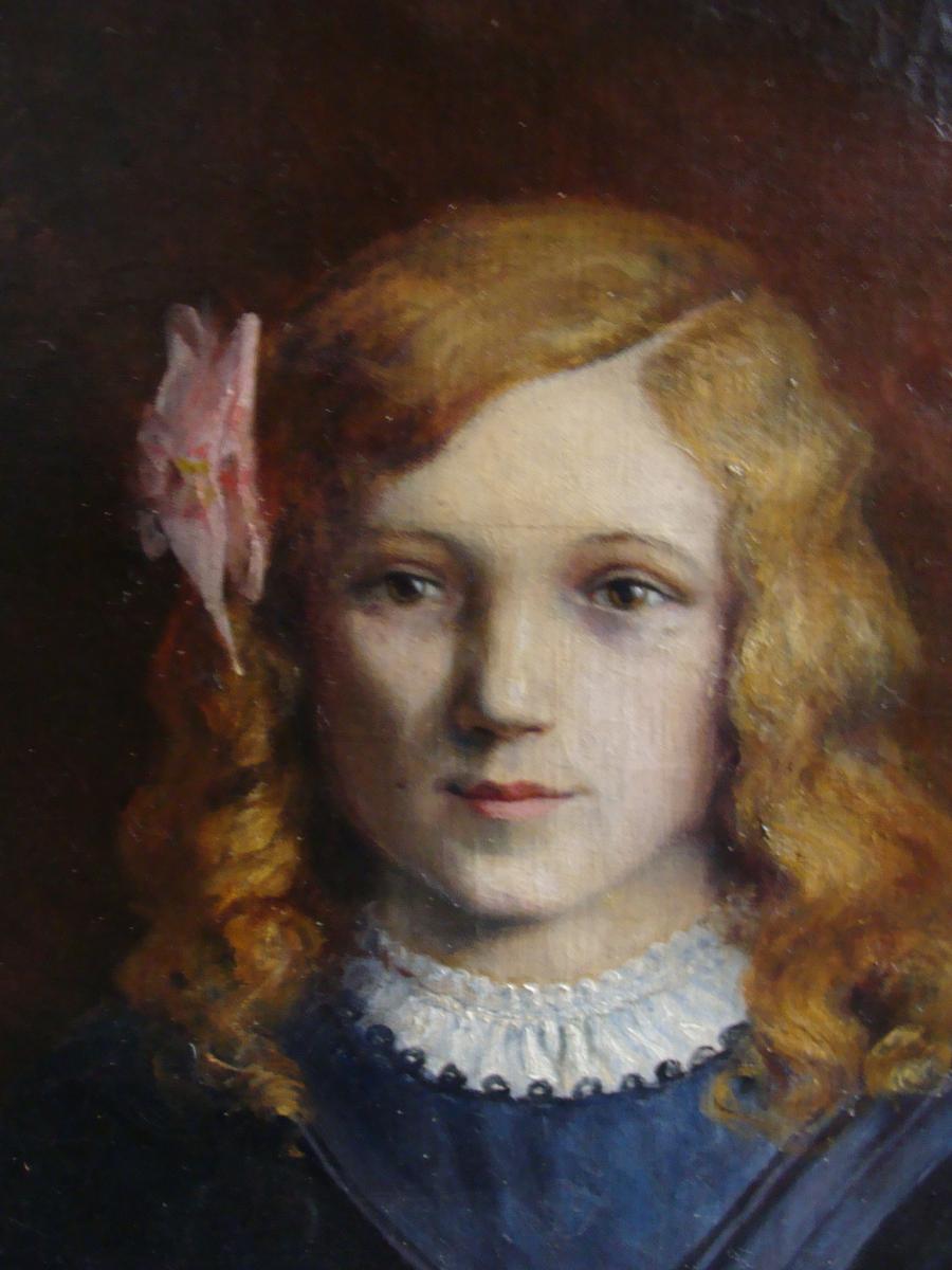 Portrait XIXème De Jeune Fille-photo-3