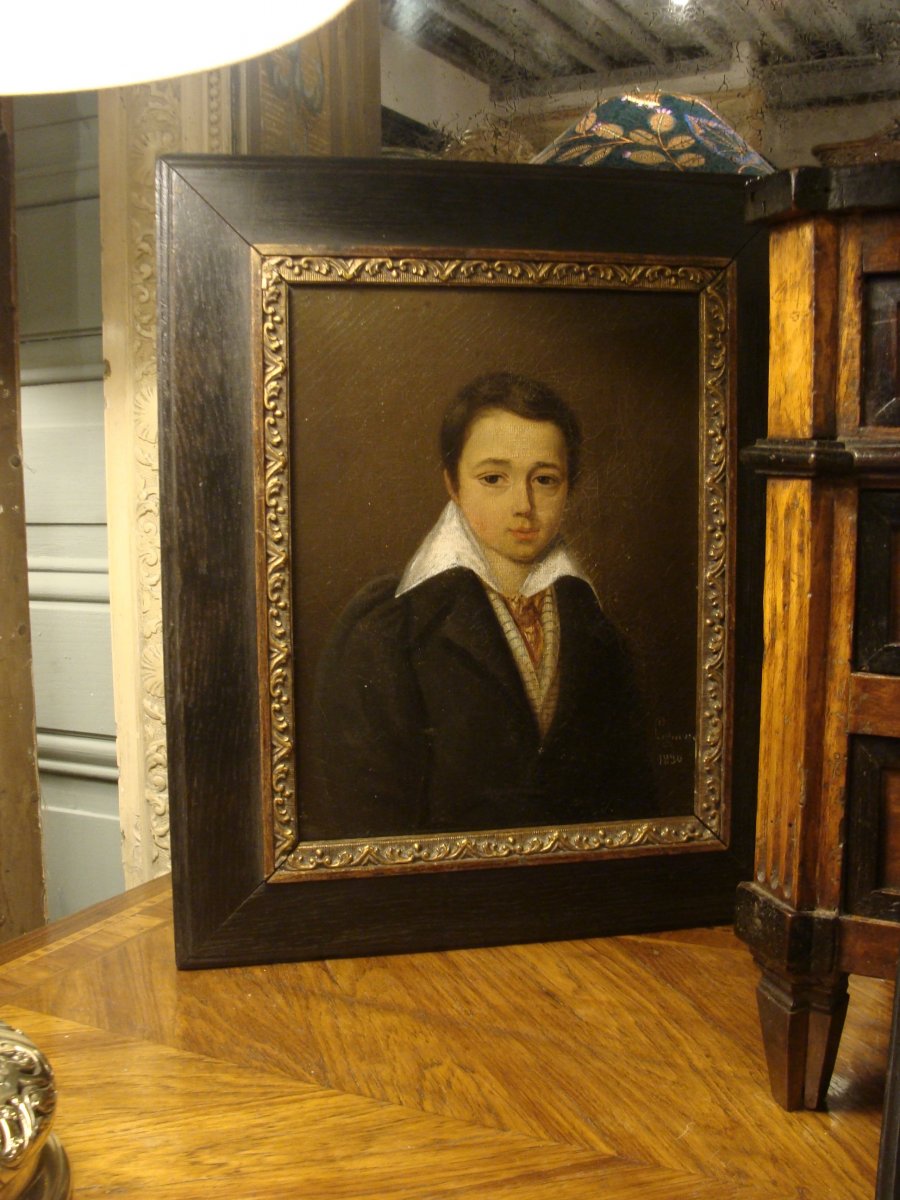 Small Portrait Of A Boy Dated 1830-photo-1