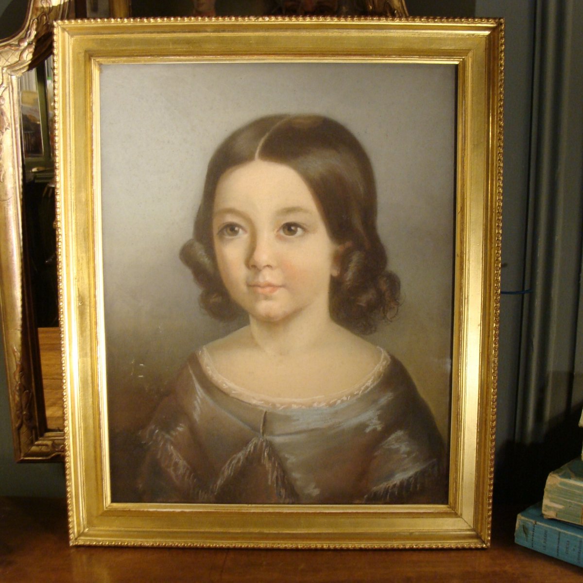 Portrait d'Une Petite Fille, Pastel 19ème