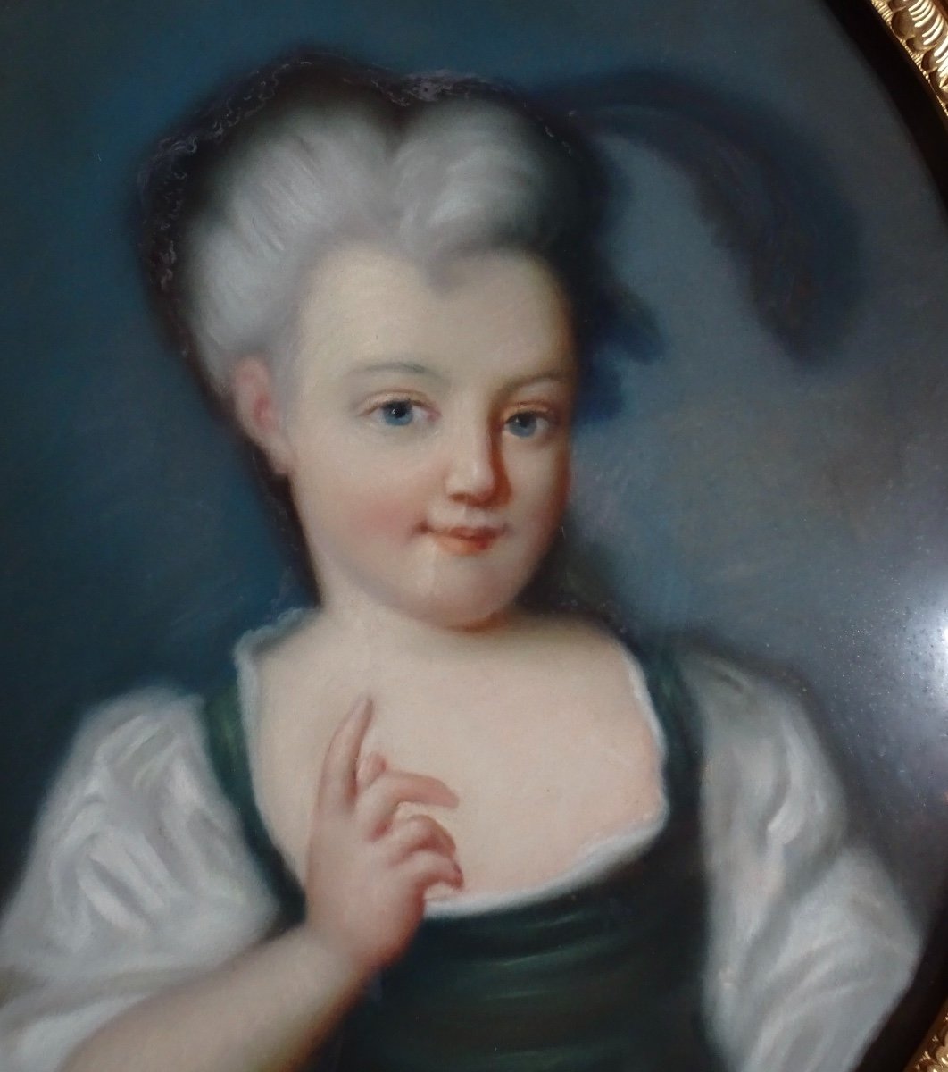 Portrait Of A Young Girl In A Medallion, Pastel-photo-2