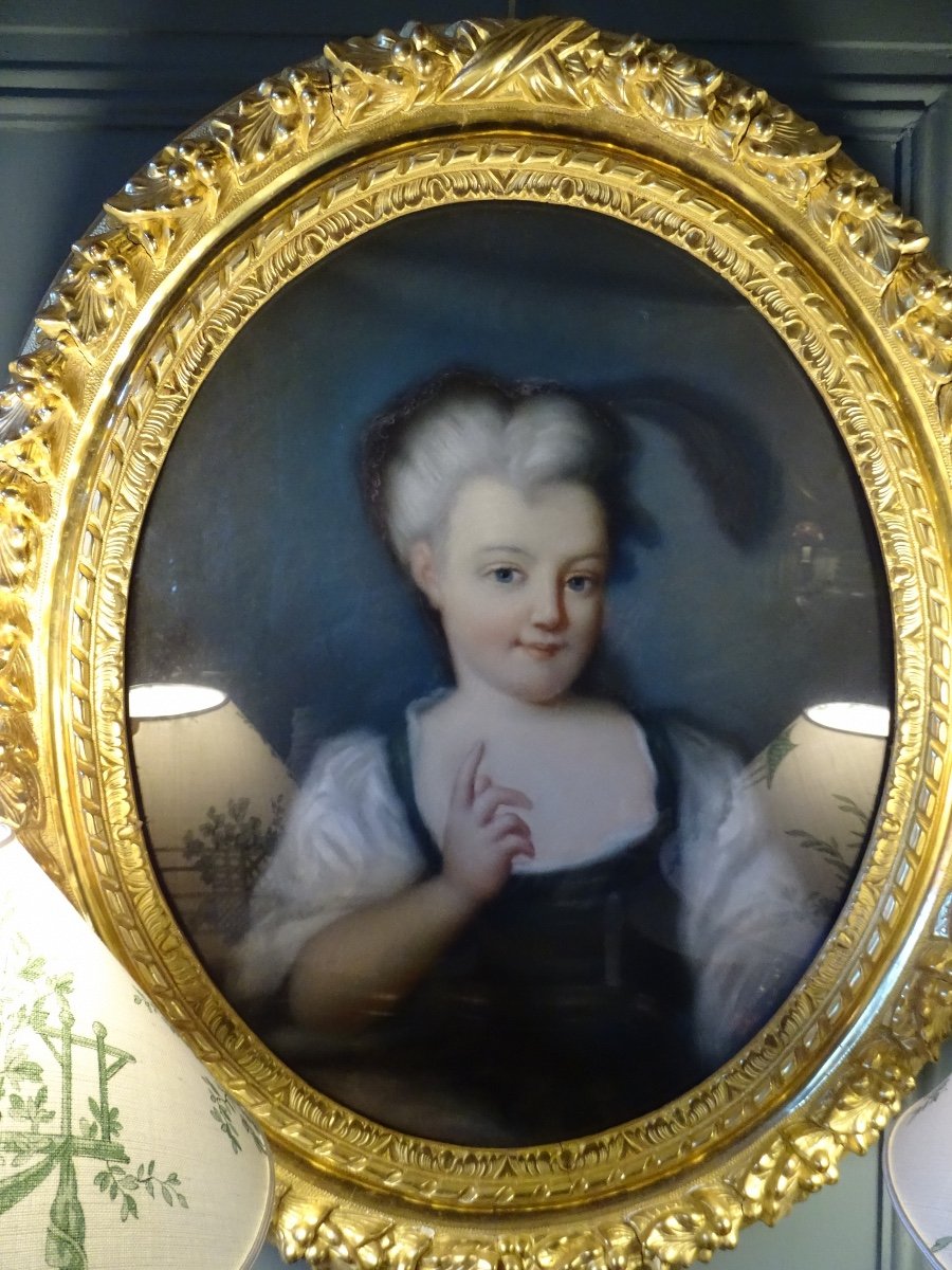 Portrait Of A Young Girl In A Medallion, Pastel-photo-6