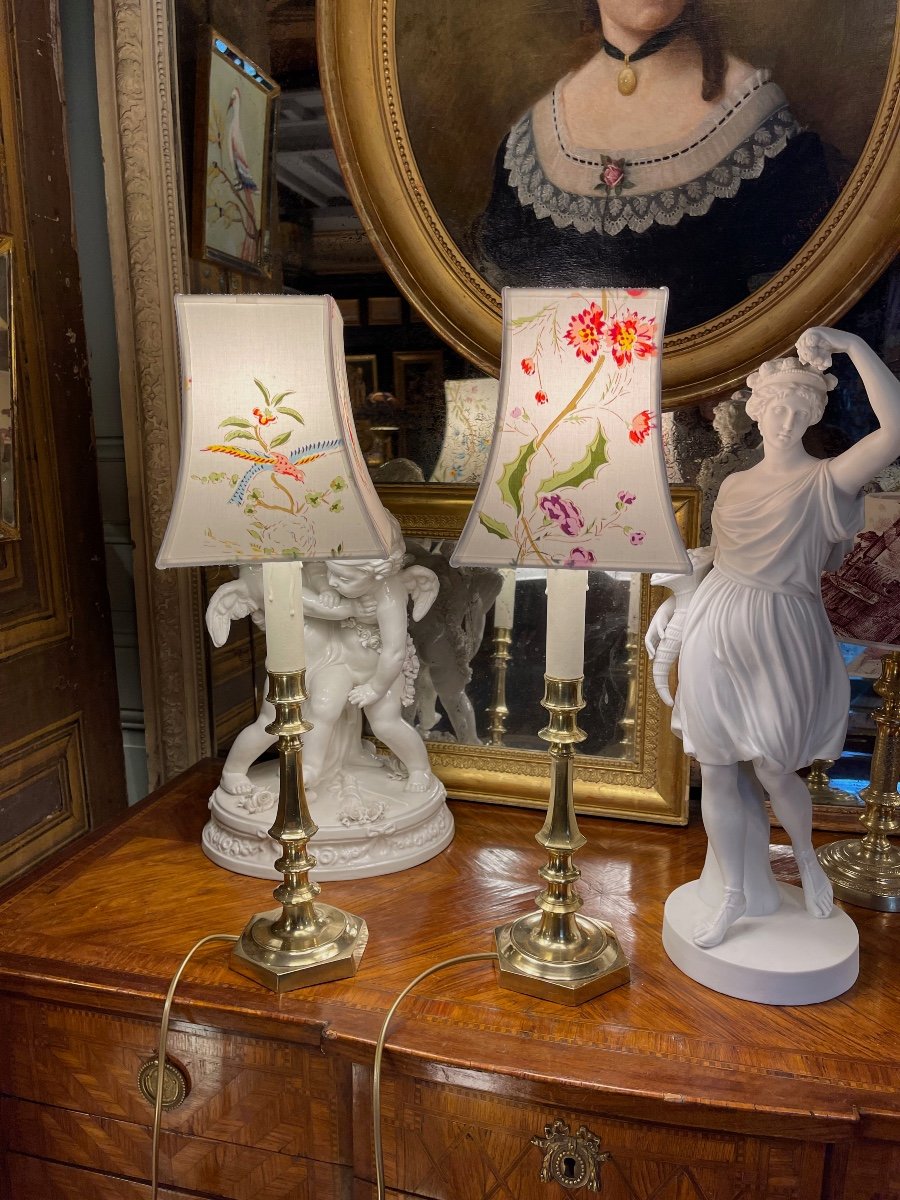 Pair Of 19th Bronze Lamps-photo-4