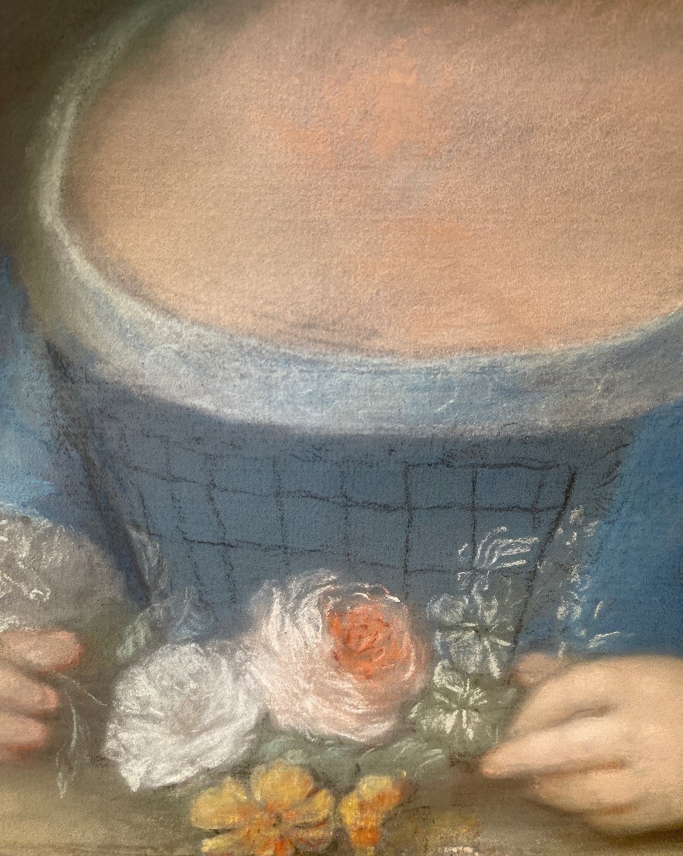 Portrait Of A Little Girl, Pastel Dated 1767-photo-3