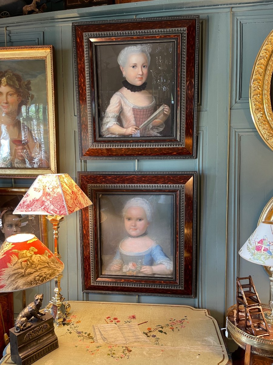 Portrait Of A Little Girl, Pastel Dated 1767-photo-7