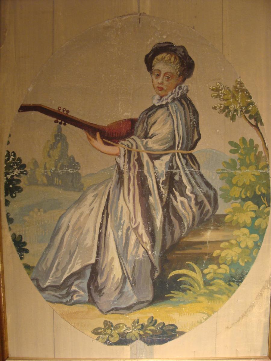 Carton d'Aubusson "la Musicienne"-photo-3