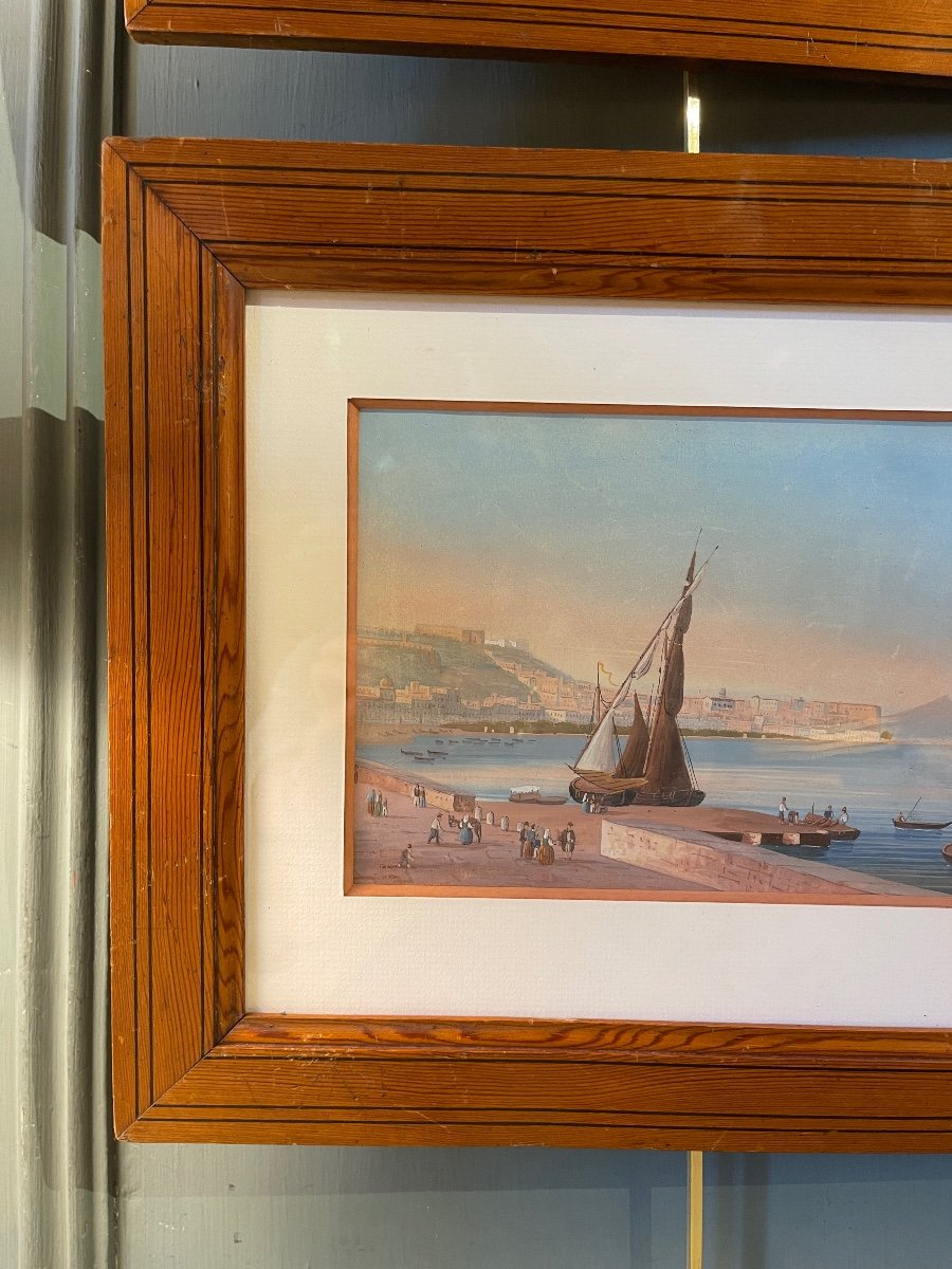 19th Century Neapolitan Gouache, Vesuvius-photo-2