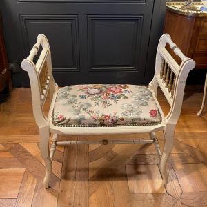 Petite Banquette En Bois Peint 1900