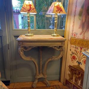 Painted Wood Console 