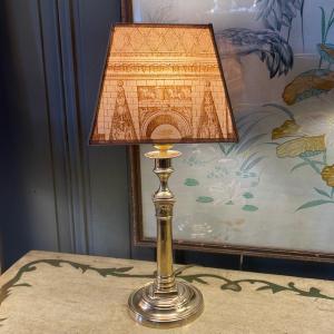 Lampe En Bronze Empire, Hauteur 43 cm