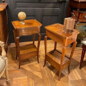 Paire De Chevets En Marqueterie