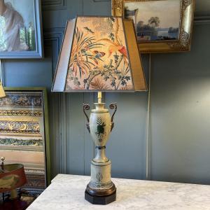 Carcel Lamp In Painted Sheet Metal, 19th Century, Height 70 Cm