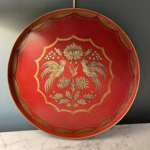Plateau en tôle peinte, diamètre 30.5 cm