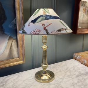 Chiseled Bronze Lamp, Height 42 Cm