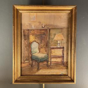 Interior Scene, Watercolor No. 1