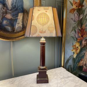 Lampe en tôle peinte XIXème, Hauteur 65 cm