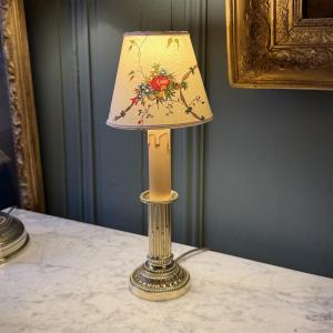 Small Bronze Lamp, Height 31 Cm