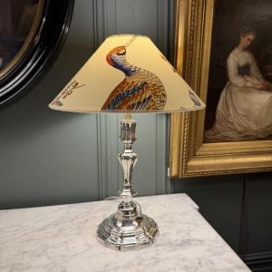 Lampe en bronze argenté, Hauteur 40 cm