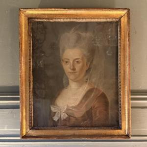 Portrait de dame, pastel XVIIIème