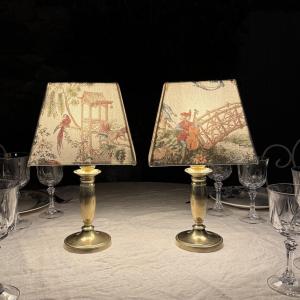Pair Of Cordless Table Lamps, Height 33.5 Cm