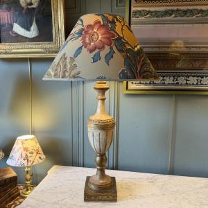 Large Lamp In Painted Wood, Height 76 Cm