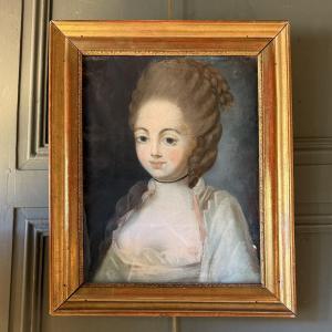 Portrait Of A Lady With A Black Ribbon, 18th Century Pastel