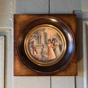 19th-century Miniature: An Elegant Stroll Through A Garden