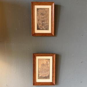Church Of Saint-sulpice-de-favières, A Pair Of Drawings By Felix Thorigny