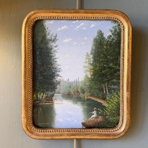 Landscape With Figures, Dated 1863 
