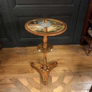 Guéridon en bois peint aux Amours ou "Amorum Emblemata"