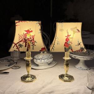 Pair Of Cordless Lamps, Height 34.5 Cm