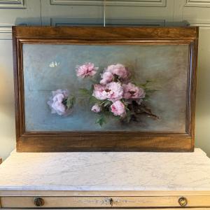 Large Decorative Wood Panel, Peonies.