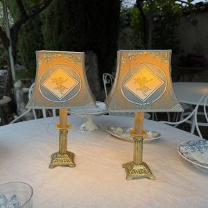 Paire de lampes de table sans fil, Hauteur 36,5 cm