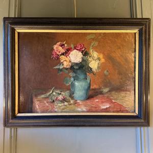 Bouquet de fleurs de Léon Garraud daté 1917