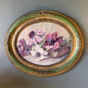 Oval Flower Arrangement, Watercolor