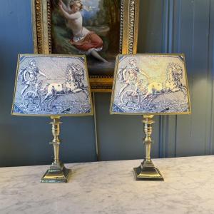 Pair Of Cordless Table Lamps, Height 32.5 Cm