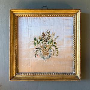 19th-century Floral Silk Embroidery