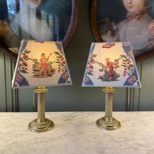 Pair Of Cordless Lamps, Height 32.5 Cm