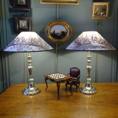 Paire De Lampes En Bronze Style Louis XV
