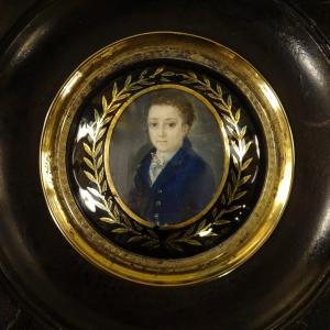Miniature XIXème, Portrait d'Un Jeune Garçon