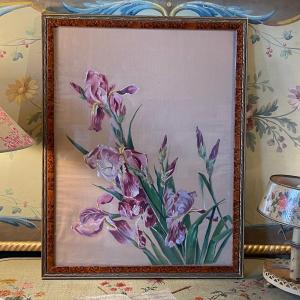 Flowers On Silk, Irises