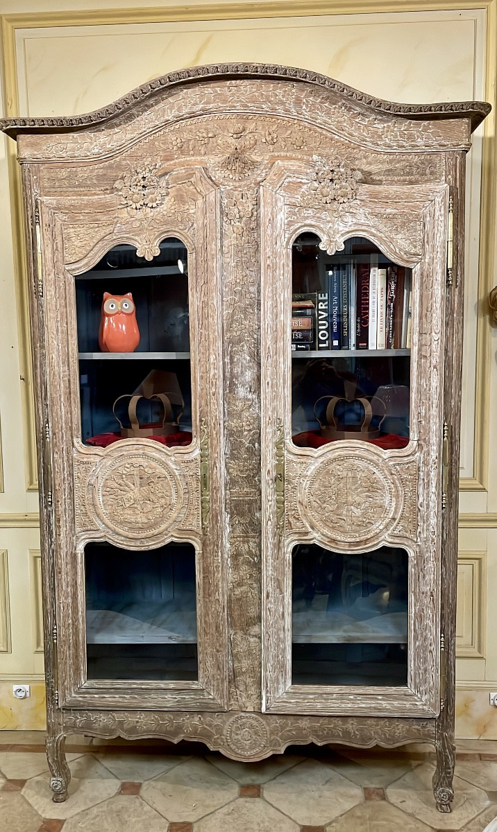 Whitewashed Oak Bookcase 
