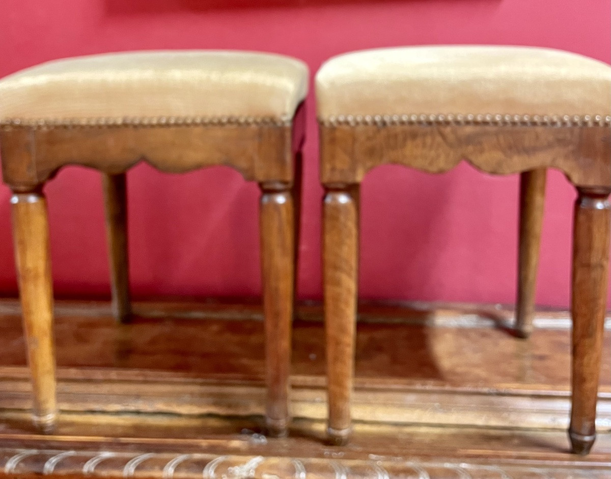 Tabourets transition Louis XV / Louis XVI (1 paire )-photo-3