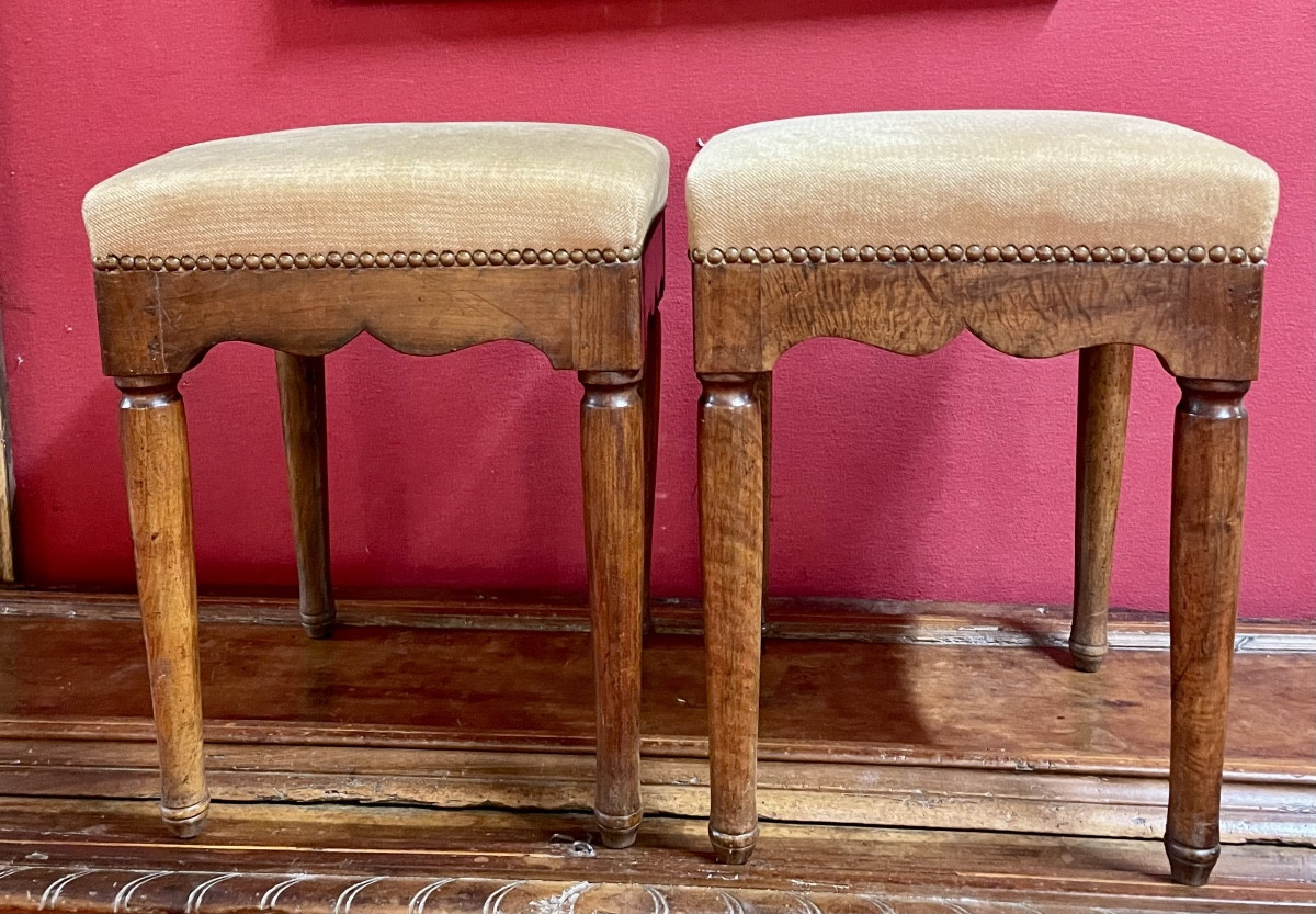 Tabourets transition Louis XV / Louis XVI (1 paire )
