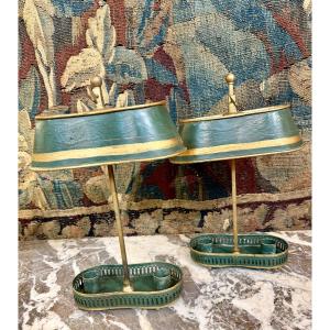 Painted Sheet Metal Candle Holders (1 Pair)